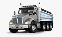 Heavy truck – cement mixer and mobile crane