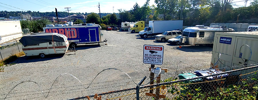 Reinforced perimeter wall at the South Park storage facility